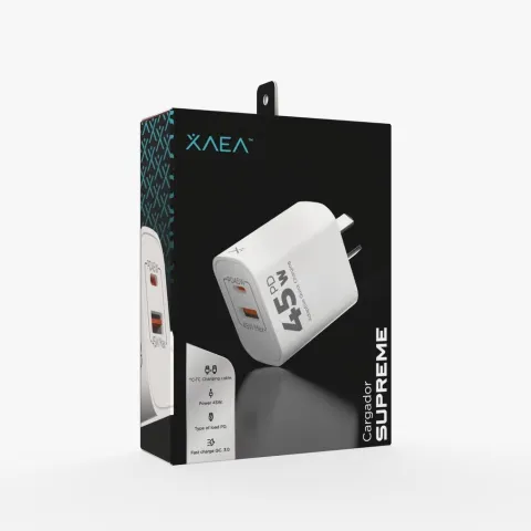 ADAPTADOR-CARGADOR 220V MODX-004 SUPREME - 5A - 1USB + TIPO C - XAEA
