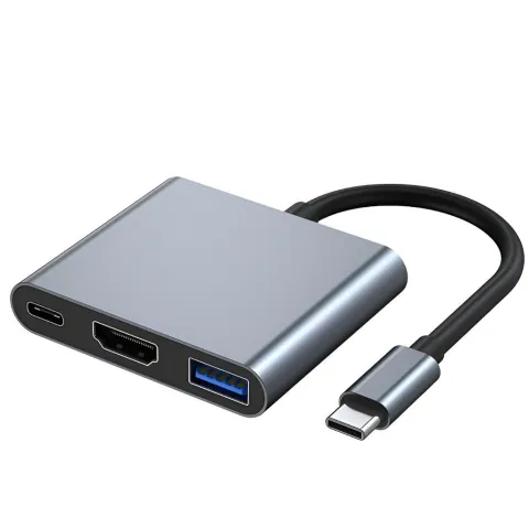 HUB ADAPTADOR C-USB-HDMI C/CABLE TIPO C MODX-005U - XAEA - GRIS