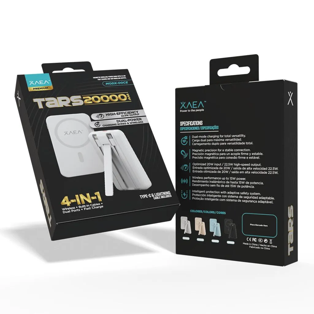 POWER BANK TARS KJ-790 WIRELESS 20000 MAH MODX-00CE - XAEA - BEIGE
