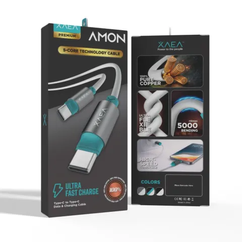 CABLE AMON TIPO C-C MODX-00IX - XAEA - BLANCO / CELESTE