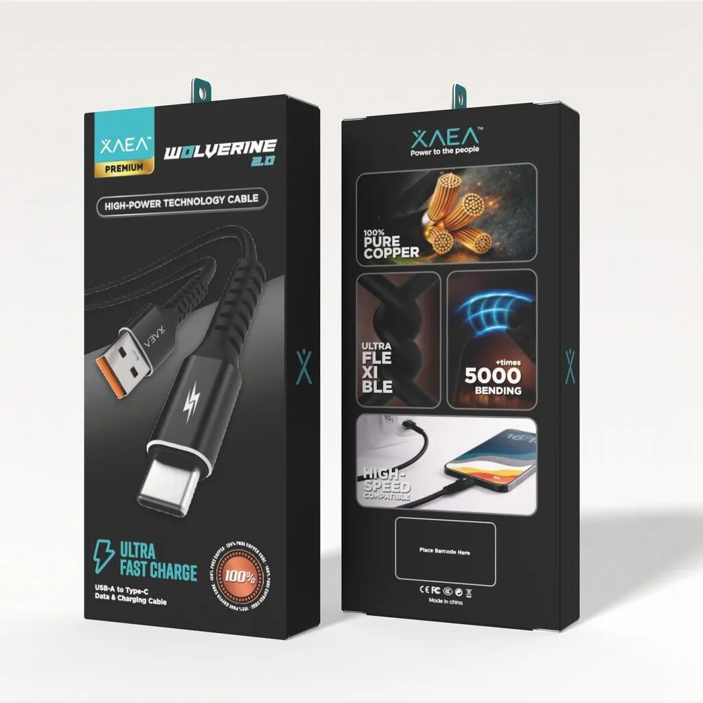 CABLE WOLVERINE TIPO USB-C MODX-00IT - XAEA - NEGRO