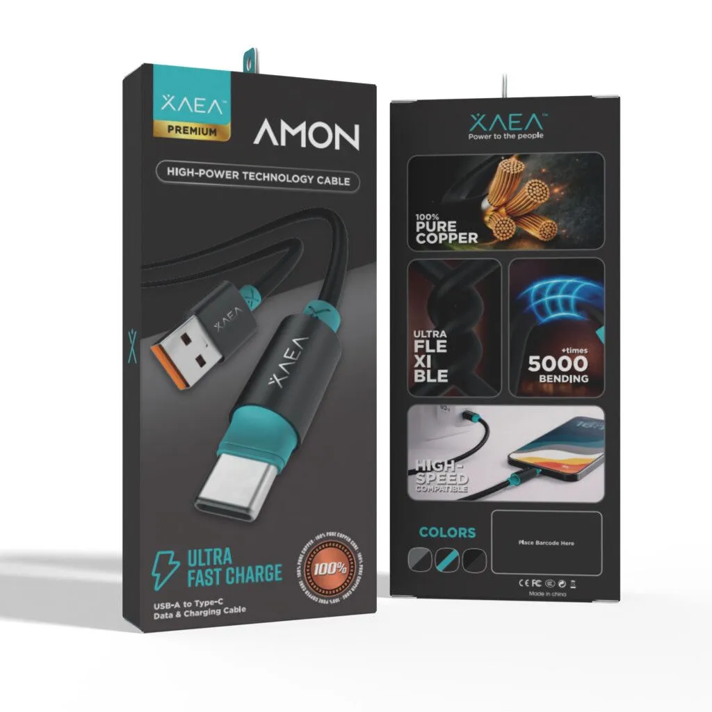 CABLE AMON TIPO USB-C MODX-00IW - XAEA - NEGRO / CELESTE
