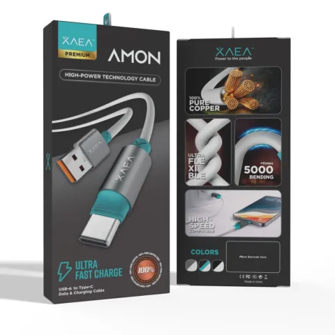 CABLE AMON TIPO USB-C MODX-00IW - XAEA - BLANCO / CELESTE