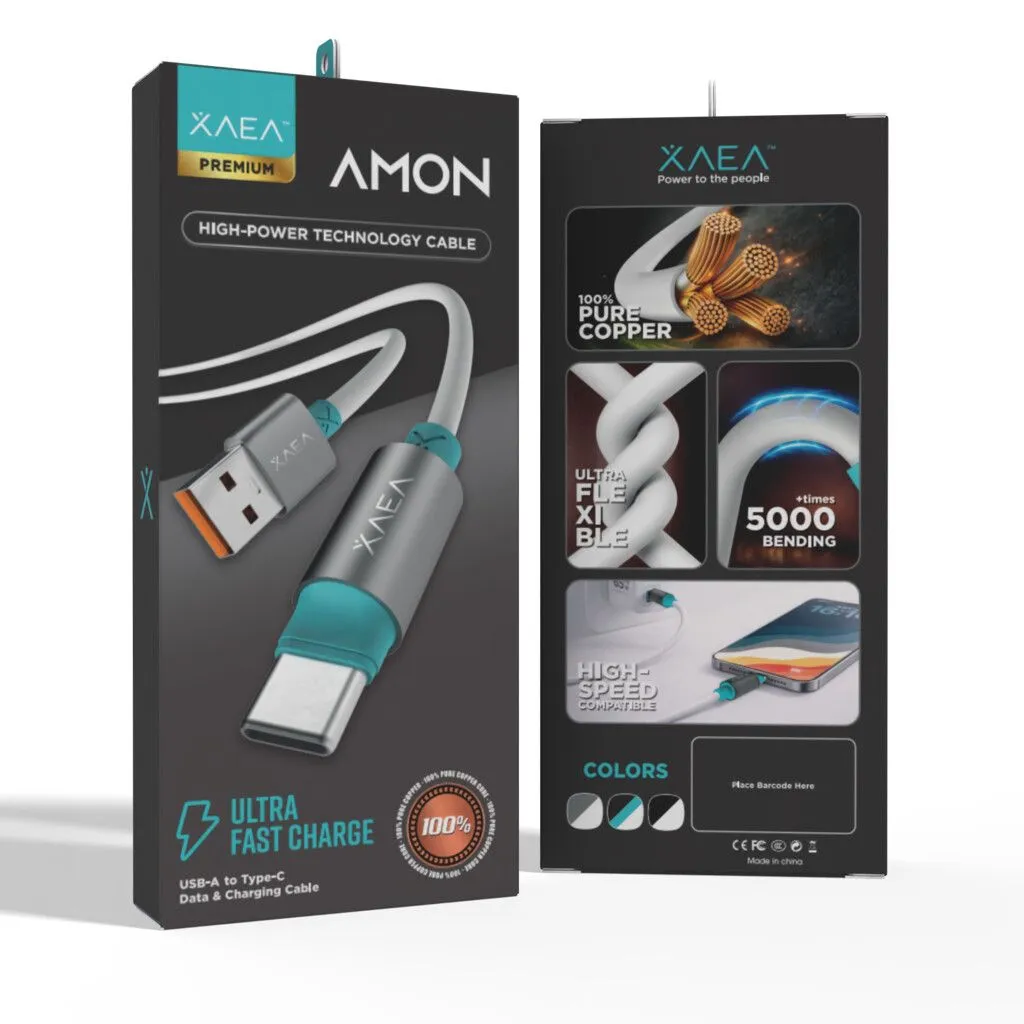 CABLE AMON TIPO USB-C MODX-00IW - XAEA - BLANCO / CELESTE